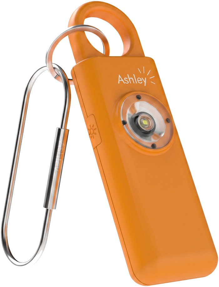Orange Ashley Alarm 2 with its torch on